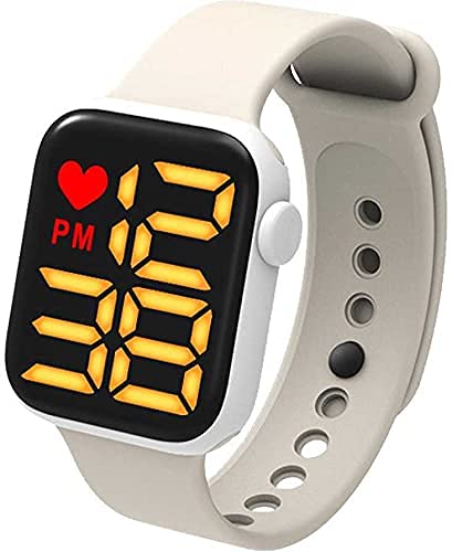 Digital New Generation Yellow Light White Square Touch Screen LED Watch Unisex (White) (B09FFMFG3N) Amazon Price History, Amazon Price Tracker