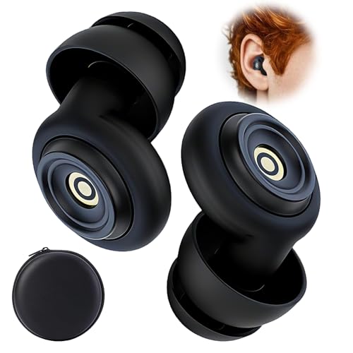 Ear Plugs for Sleeping, Reusable Soft Silicone Earplugs with 50dB Noise Cancelling for Concerts Flying Snoring Blocking – S Size Black
