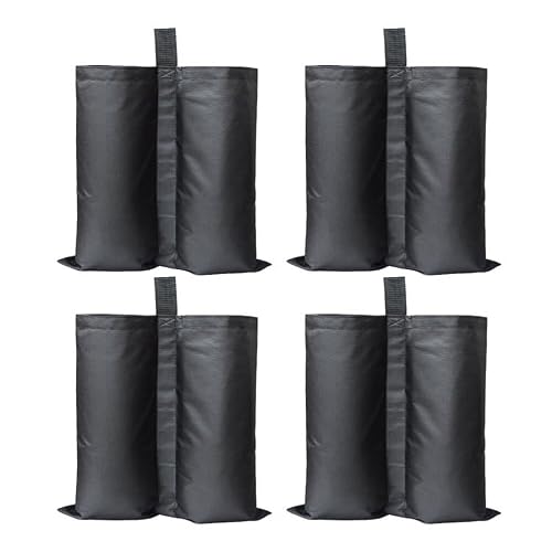 RC SLL Canopy Weights Set of 4,Heavy-Duty Tent Weights Canopy Weighted Sand Bags,Gazebo Leg Weights for Pop Up Canopy,Sun Shades,Umbrella,Market Tent,Trampolines(Black)