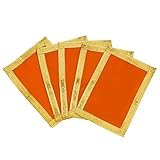 Set of 5 Mat Aasan Small Pooja Aasan Decorative Cloth (Size:-7 X 10) for Laxmi Ganesh Multipurpose Pooja Indian Traditional Festival Laxmi Poojan Ganesha Decorations Item Article Puja Kit(Orange)