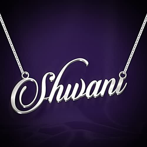 Image of Shivani Cursive Gold & Silver Name Pendant Necklace, Best Jewelry Gift for Girls.
