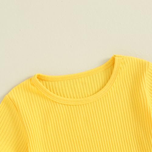 Image of Toddler Baby Girl Summer Clothes Kids Short Sleeve Solid T-Shirt Ruffle Daisy Skirts Overalls Dress Outfit 18M-6T