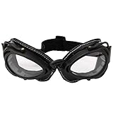 Shanbor Gafas para Exteriores, Impermeables, antivaho y antiarena, para Motocicleta, Hebilla Ajustable de Alta Transparencia para Bicicletas de Carretera(Black Transparent Film)