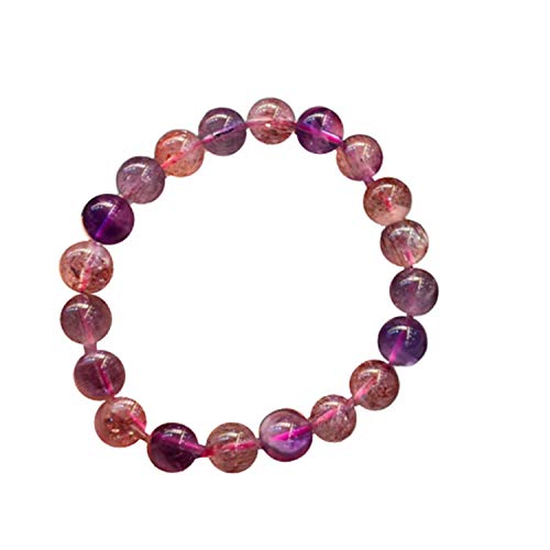 Bracelet Super Seven 7 de 8mm en perles rondes de quartz lépidocrocite transparent