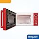Exquisit Retro-Mikrowelle 700 Watt, 25,5 cm Drehteller, 1000 Watt Grill, 20L, 5 Leistungsstufen, Timer, Auftaufunktion, 2 Drehregler, RMW720-3GDIG rot