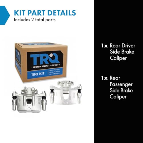 Image of TRQ Rear Brake Caliper Set Brackets Hardware Zinc Coated Compatible with 2009-2011 Mitsubishi Lancer 2007-2013 Outlander