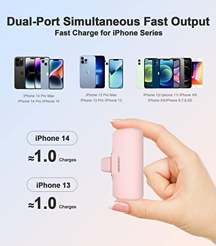 Mezason Small Portable Charger For Iphone,5000Mah Mini Power Bank With Built In Cable/Metal Stand,External Cute Battery Pack Compatible With Iphone 14/13/12/11 Plus/Pro Max/Xs/Xr/X/8/Airpods (Pink) #TOP2