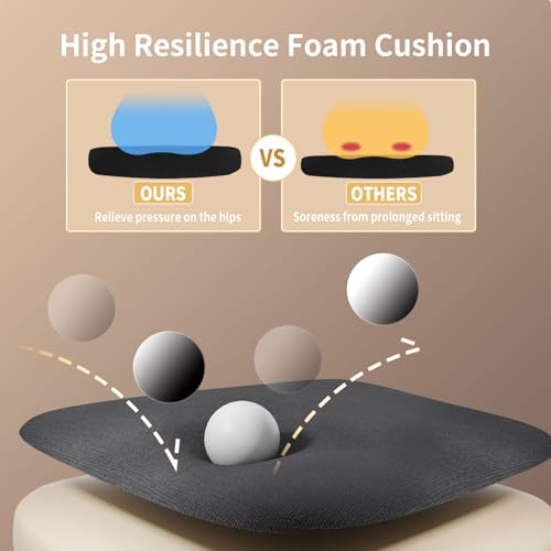 rattantree Office Chair Ergonomic Desk Chairs for Home 360° Swivel Rocking Function Computer Chair with 90° Flip-up Armrest Height Adjustable Mesh Chair with Padded Seat Cushion - Image 6