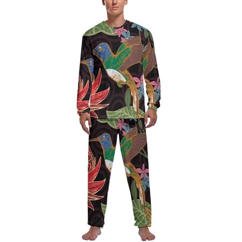 Pyjama homme haut et bas chic oiseau rétro pour des soirées cocooning et nuits paisibles