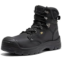 ROCKROOSTER 6 Inch Black Composite Toe Waterproof Work Boots for Men, Durable ASTM Rated Safety Boots AK662