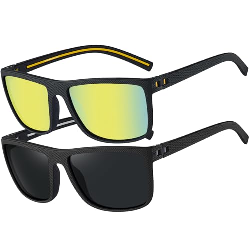 Perfectmiaoxuan Lunettes de Soleil Polarisées pour Homme Femme Classique Lunettes de Conduite Anti-UV objectifs haute définition golf conduite pêche sports de plein air Lunettes
