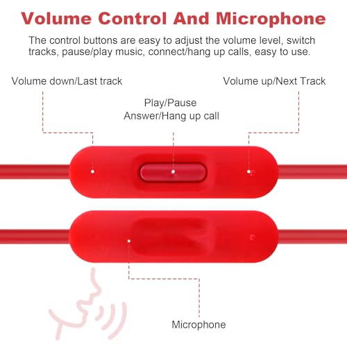 Cordon d'extension pour Beats Solo 3 et Studio avec micro rouge