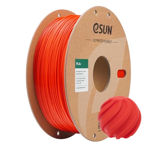 Image of eSUN PLA+ Filament 1.75mm, 3D Printer Filament PLA Plus, Dimensional Accuracy + /- 0.03mm, 1KG Spool (2.2 LBS) 3D Printing Filament for 3D Printers, RGB Red