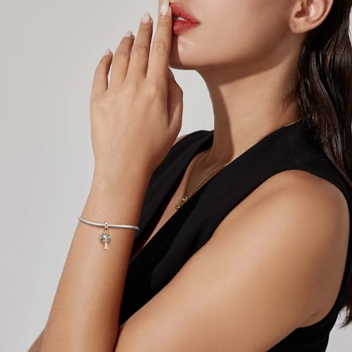 JIAYIQI Sparkling Palm Tree Charm, Rose Gold Bead for Pandora Bracelet by JIAYIQI - Used condition - Image 4