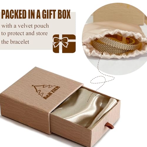 A&H Zier Women's 18K Gold Bangles Set | Hypoallergenic Stainless Steel Bracelets | Gift Box Included2