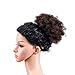 SWACC Afro Puff Drawstring Ponytail Kinky Curly Afro Clip on Updo Chignon Bun Hair Piece Extensions for African American Women Medium Size (Light Auburn Brown)