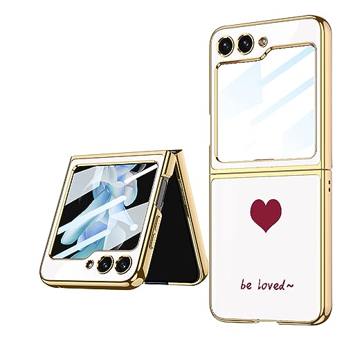 Samsung Galaxy Z Flip 5 �p �P�[�X �����^ ���b�L �K���X�w�� ���� �n�[�g�}�[�N ���h�~ �ϏՌ� �y�� �����K���X ���C�����X�[�d ���� ������� ���q ���� Samsung Z Flip 5 5G 2023�p �܂��� �J�o�[