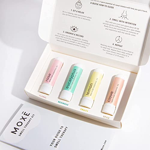 Moxē Smell Training Kit, Made In Usa, 4 Essential Oils, Olfactory Regeneration, Helps Restore Sense Of Smell, Natural Therapy For Smell Loss, Made In Usa (Phase 1) #TOP6