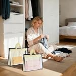 8 Pack Dust Bags for Handbags,Purse Storage Organizer,4 Size,Beige - Image 2