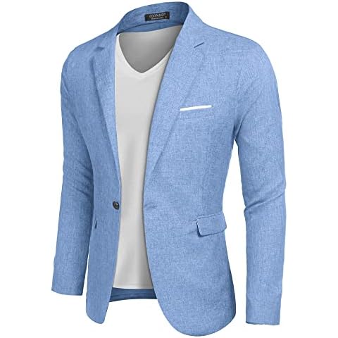 COOFANDY Slim Fit Blazer Sky Blue Cover