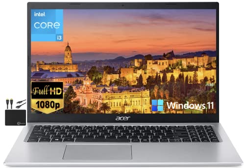 Acer 2022 Newest Aspire 5 Slim 15.6" Fhd Laptop, Dual-Core Core I3-1115G4 (Upto 4.1Ghz,Beat I5-7200U), 8Gb Ddr4 Ram, 512Gb Nvme Ssd,Uhd Graphics, Rj45, Wifi 6, Hd Webcam, Windows 11+Marxsolcables #TOP12