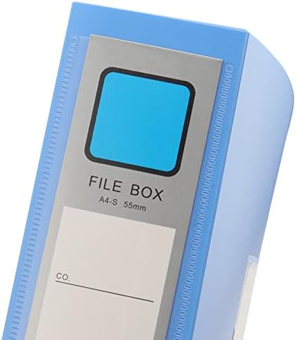 HAKZEON 6 Pack Assorted Colour A4 Box Files, 55mm Spine A4 File Folders with Fabric Hook and Loop Closure, Plastic File Holder Box for Office Home
