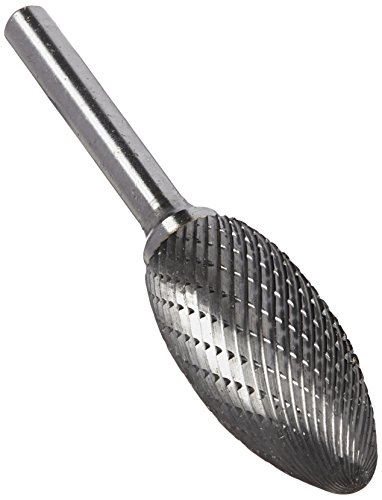 Image of Drill America SH-7 Carbide Burr /Rotary File Flame Double Cut for Die Grinder 3 /4 inch Dia. x 1-5 /8 inch Cut Length with 1 /4 inch Shank and 3-3 /8 inch Overall Length, DUL Series