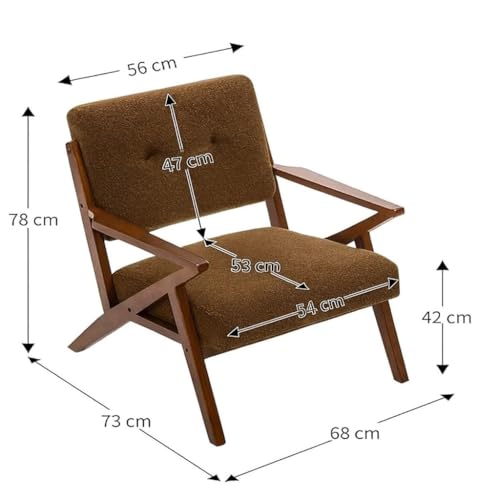 Image of Premium Sheesham Wood Arm Chair with Cushion || Cane Chairs for Balcony || Wooden Dining Chair for Living Room Furniture, Armrest Chair Garden Chairs Outdoor & Indoor, Bedroom Home Brown Finish