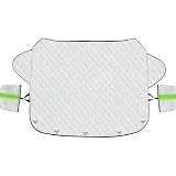 Windshield Snow Cover - 46"x59" with 5 Embedded Magnets & Wider Reflective Strips, All-Season Protection Against Ice, Snow, UV | Windproof Waterproof Cover