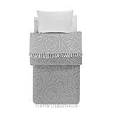 Mixibaby Tagesdecke Wohndecke Wendedecke Kuscheldeck Sofadecke Couchdecke Mandala 200x230, Farbe:grau