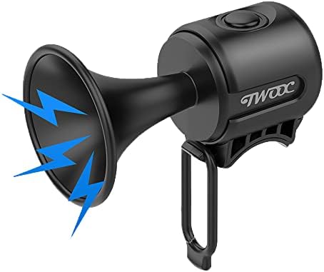 LESOVI Electric Bike Horn, 120dB Electronic Bicycle Bell with 300mAh Button Battery Operated/IPX4 Waterproof, Loud Bike Bell for Adults/Kids … (Black)