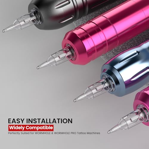 Image of Wormhole Tattoo Cartridge Needles 20PCS Disposable # 10 Round Liner Tattoo Needle Cartridges Compatible with Standard Rotary Tattoo Machine for Ultra-Fine Line and Tattoo Detailing (1007RL)
