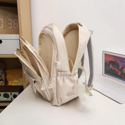 Mochila para secundaria multicompartimento de gran capacidad con bolsillo para botella 4