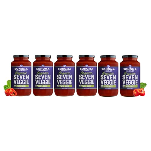 Sonoma Gourmet Seven Veggie Pasta Sauce | USDA Organic, Non-GMO, Gluten-Free and No Sugar Added...