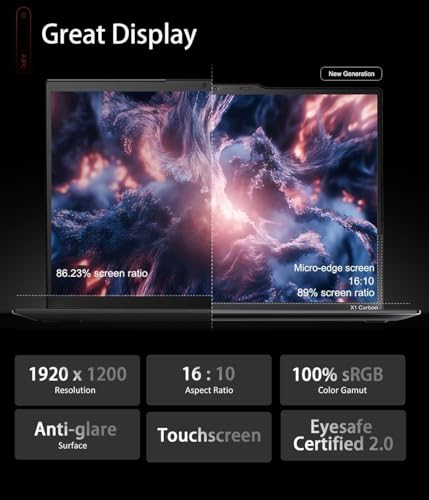 Image of Lenovo ThinkPad X1 Carbon Gen 13 Aura Edition AI PC Laptop (14 inch FHD+ Touchscreen, Intel Core Ultra 7 255U, 32GB 8400MT /s RAM, 4TB SSD, (>i7-1355U)), Thunderbolt 4, Backlit, FP, IR Webcam, Win 11 Pro