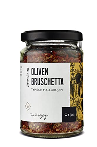 Wajos Oliven Bruschetta 80g – vegane Würzmischung perfekt für Tapas, Bruschetta Brot und spanische Spezialitäten