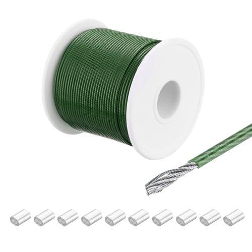 MECCANIXITY 197Ft(60M) Wire Rope 304 Stainless Steel Cable 3/64