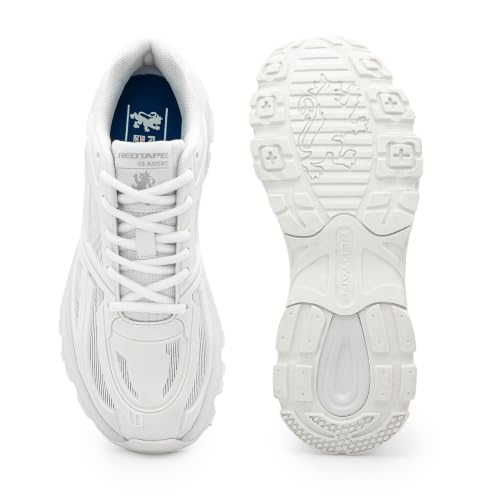 Image of Red Tape Men's Sneakers White Mesh KPU Round Lace-Up Flexible Support