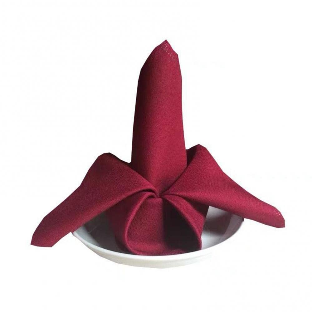 Cloth Dinner Table Napkins, Cloth Dinner Napkins Multicolor 2PCS 48cmx48cm Washable(Wine Red)