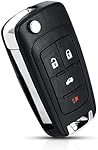 CarBole Keyless Entry Remote Control Key Fob Flip Folding 4 Button Car Door Lock Security Alarm System Replacement for Chevy 2010-2016 Camaro, 2010-2016 Cruze, (OHT01060512)