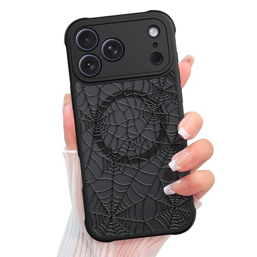 KANGHAR Magnetic Designed for iPhone 17 Pro Max Case, Black Spider Web