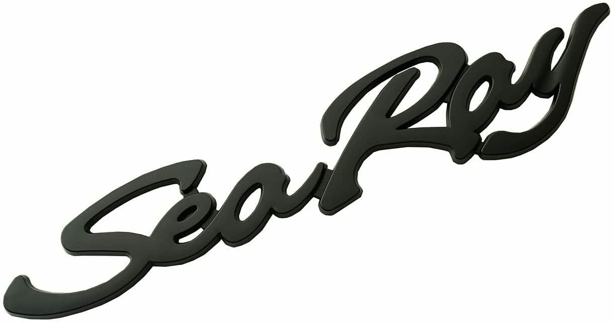 Chrome Sea Ray SCRIPT Emblem Badge – Genuine Style 12.7” – 2 Pieces – Boat Logo Nameplate