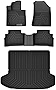 Mixsuper Floor Mats & Cargo Liner for 2023 Kia Sportage (Only Fits with Subwoofer in Cargo Area) All Weather 2 Row Floor Liners and Trunk Mat Set Black