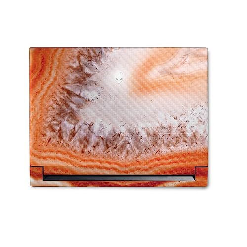 Image of MightySkins Carbon Fiber Skin Compatible With Alienware M18 R1 (2023) Full Wrap Kit - Orange Quartz | Protective, Durable Textured Carbon Fiber Finish | Easy To Apply & Change Styles | Made in the USA