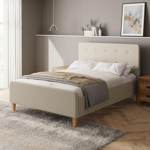 GFW Ashbourne 135cm / 4'6 Double Ottoman Storage Bed Frame Natural