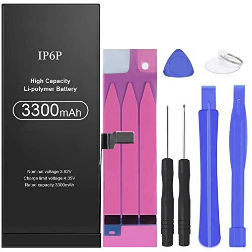 Olixm Battery for iPhone 6 plus, 3300mAh High Capacity Li-polymer Replacement Battery with Complete Repair Tool Kit and Instructions