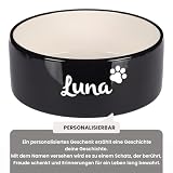 Hundenapf personalisiert aus Keramik L 1700ml Schwarz – rutschfest, leicht & hygienisch – Futter- & Wassernapf mit Namen für kleine Hunde & Katzen