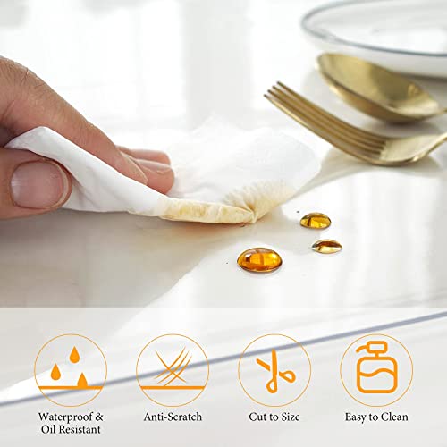 Deep Dream 1.5Mm Clear Desk Cover Protector, 38×64 Inch Clear Desk Cover, Clear Desk Mat, Table Cover Tablecloth Protector Rectangle, Table Protector For Dining Room Table #TOP4
