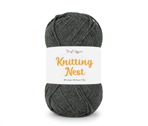 Image of Craft Affair | Knitting Nest Acrylic Yarn (200 Meter, 100 Grams, 2mm) / Woolen Yarn /Acrylic Yarn for Knitting and Crocheting - Charcoal
