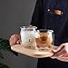 Binoster Taza linda Taza de café Taza de té Vasos Vasos con aislamiento de doble pared Taza de café Taza de leche Imagen de Binoster Taza linda Taza de café Taza de té Vasos Vasos con aislamiento de doble pared Taza de café Taza de leche
